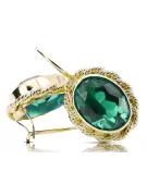 8K κίτρινο χρυσό 333 Emerald Σκουλαρίκια vec007x-em Russian Soviet USSR Vintage Jewlery Art Deco style